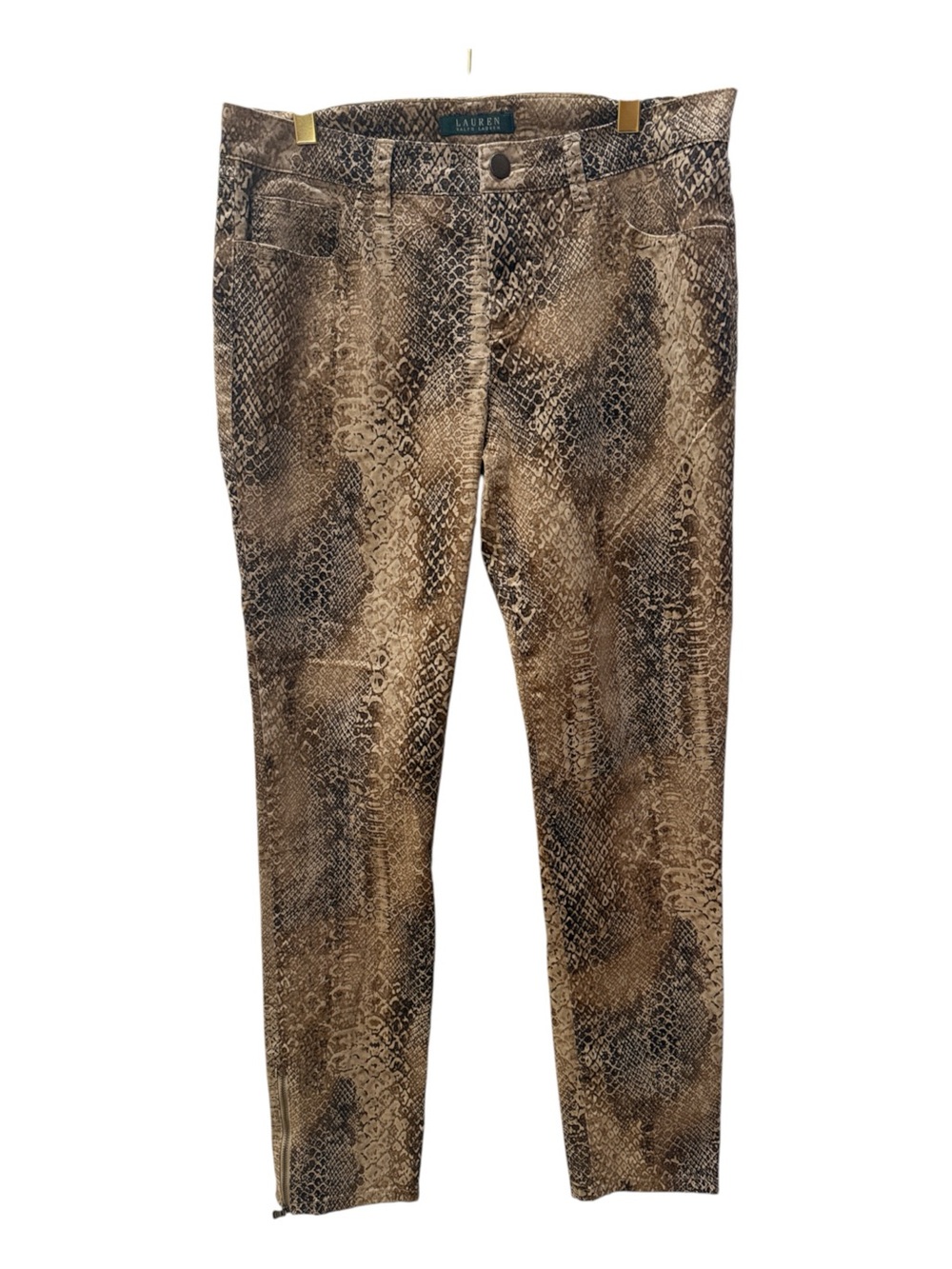 Lauren Ralph Lauren Petite Pyton Print Stretch Cotton Jean Pant Size 6
